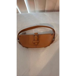 LOEWE SMALL HALF MOON SATIN CALF SKIN SHOULDER BAG TAN